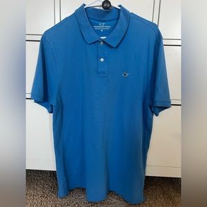 Vineyard Vines Mens Short Sleeves Classic Fit Pique Polo Shirt Blue Sz‎ M